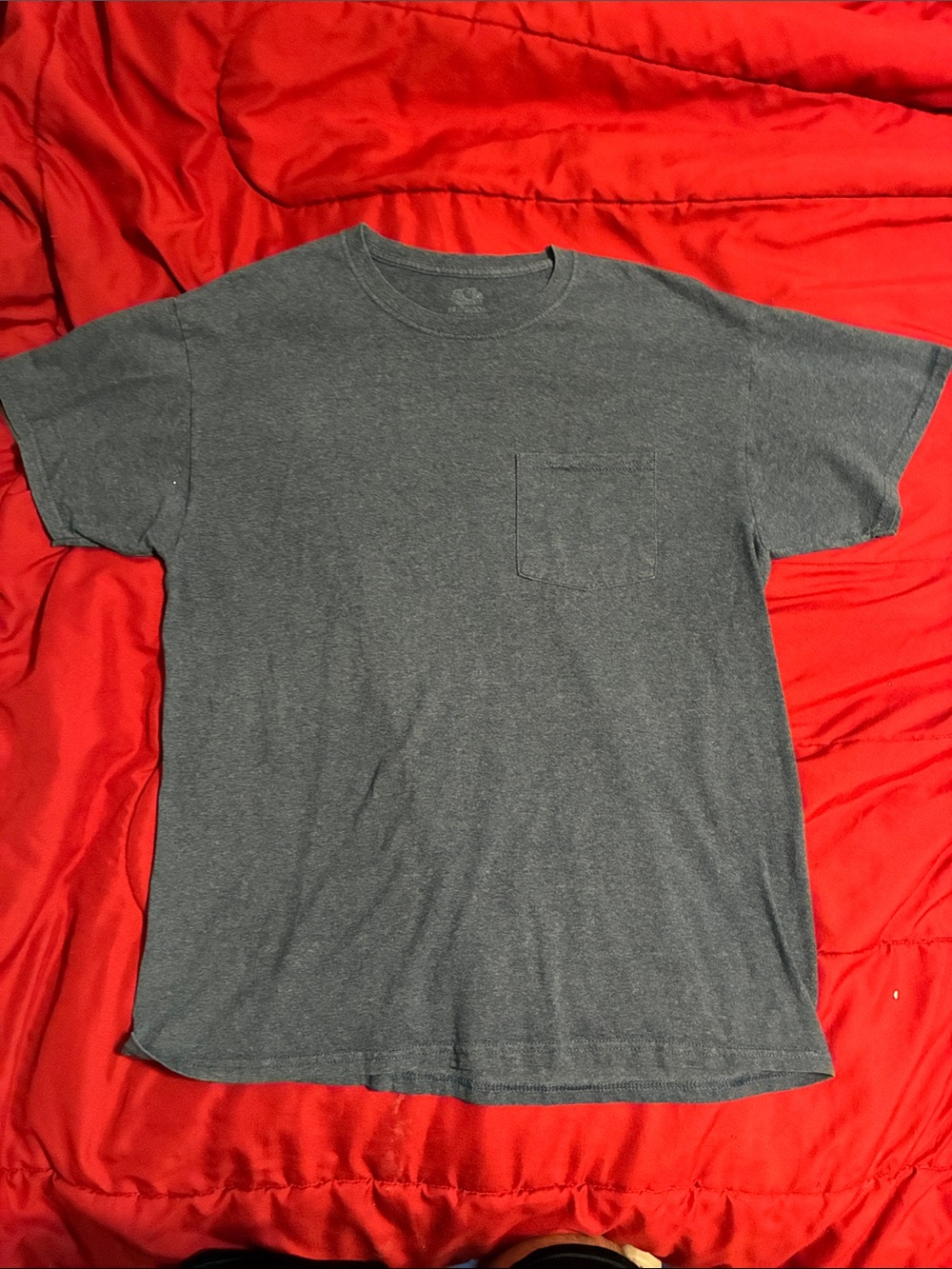 Fruit of the Loom Men's Heather Gray Pocket Tee